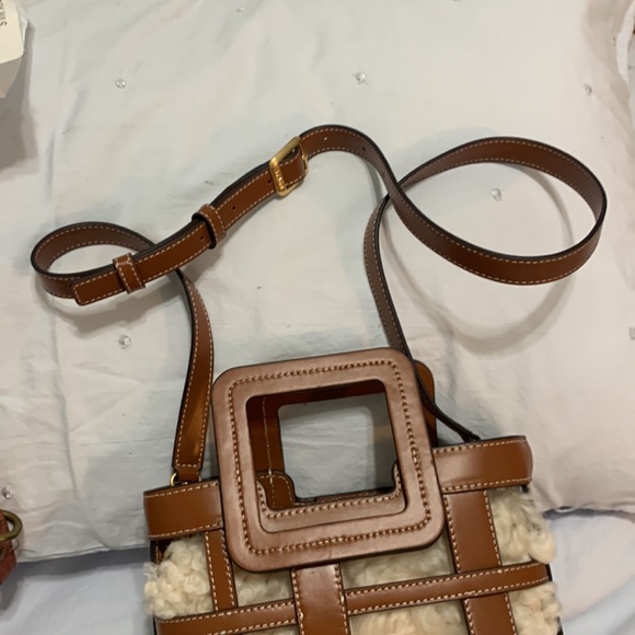 Staud Mini Sherpa Basket Weave Bag Rare NWT Handle Crossbody Combo Has Bag Tags - Picture 6 of 7
